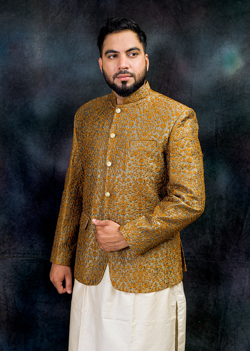 Mens Prince Coat Embroidered Design for Groom