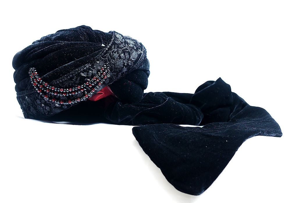 Mens Wedding Turban Design for Groom in Black Color