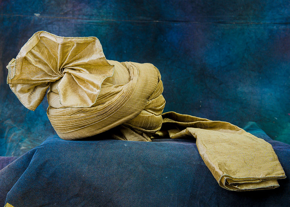 Mens Wedding Turban Design for Groom in Golden Color