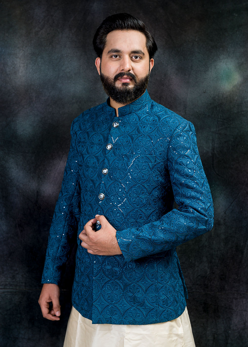 Mens Prince Coat Design for Groom in Blue