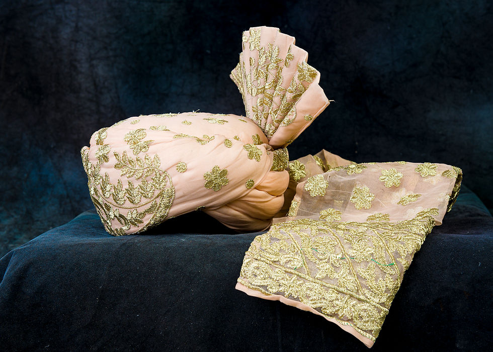 Mens Wedding Turban Design for Groom in Peach Color